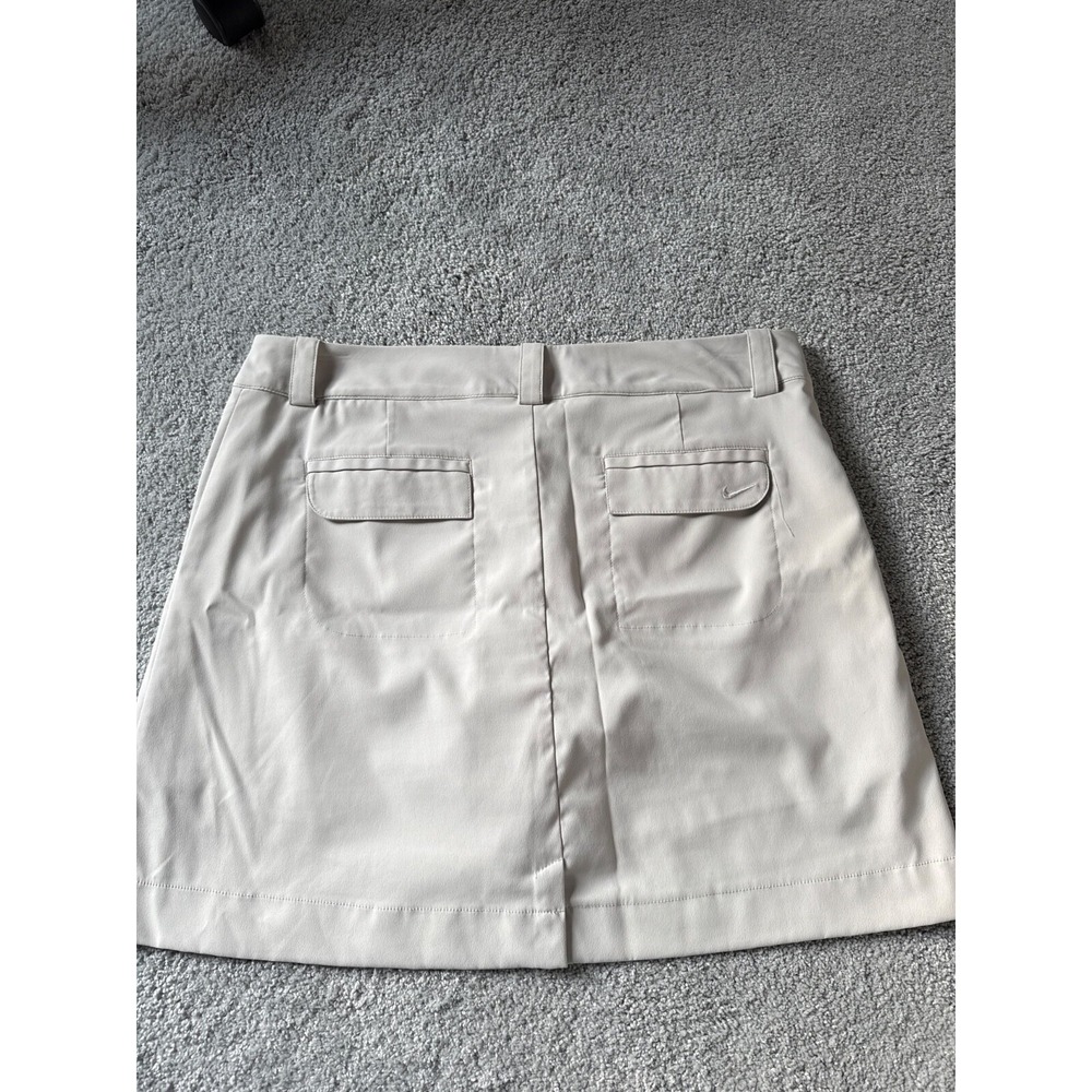 Nike Golf Performance Skort Cream Zip Pocket Women Size 12 Dri-Fit Activewear - Picture 2 of 4